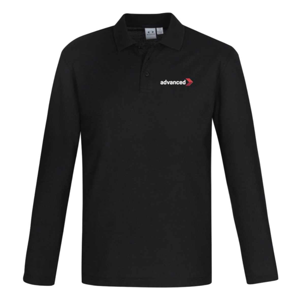Picture of Men's Crew Long Sleeve Black Polo Shirt