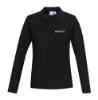 Picture of Ladies Crew Long Sleeve Black Polo Shirt